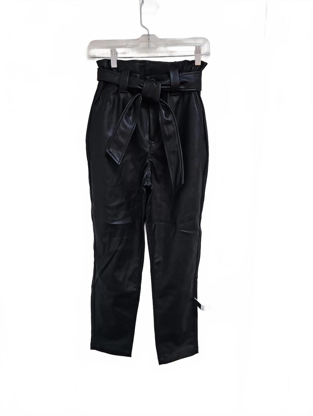 Express Straight Super High Rise Faux Leather Pants Women’s Size 2R